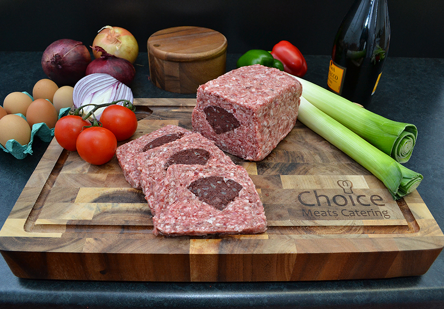 sliced square with black pudding